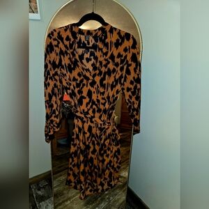 SHEIN Black and Brown Leopard Print Top